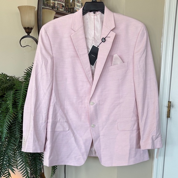 Brand New Sean John Pink Blazer Sports Coat Suit Jacket Notched Lapel Two-Button